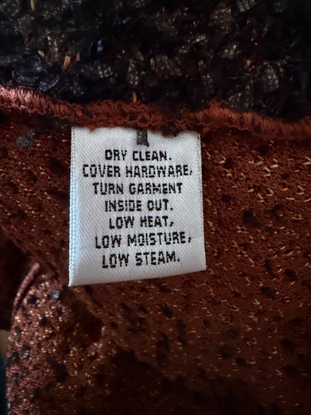 St. John Black Orange Boucle Knit Open Front Blazer Jacket Size 16 Made In USA - Picture 9 of 11